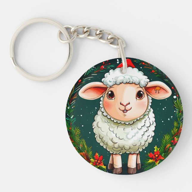 Cartoon Sheep Key Ring (Front)