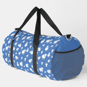 Cartoon Sheep on blue background Duffle Bag