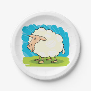 Cartoon Sheep Paper Plate