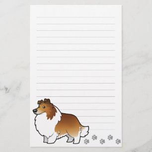 Cartoon Shetland Sheepdog / Collie Stationery