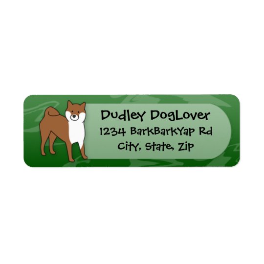 Cartoon Shiba Inu Return Address Label