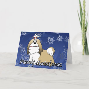 Cartoon Shih Tzu Christmas Card