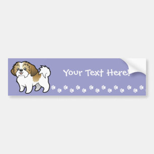 Cartoon Shih Tzu (puppy cut) Bumper Sticker
