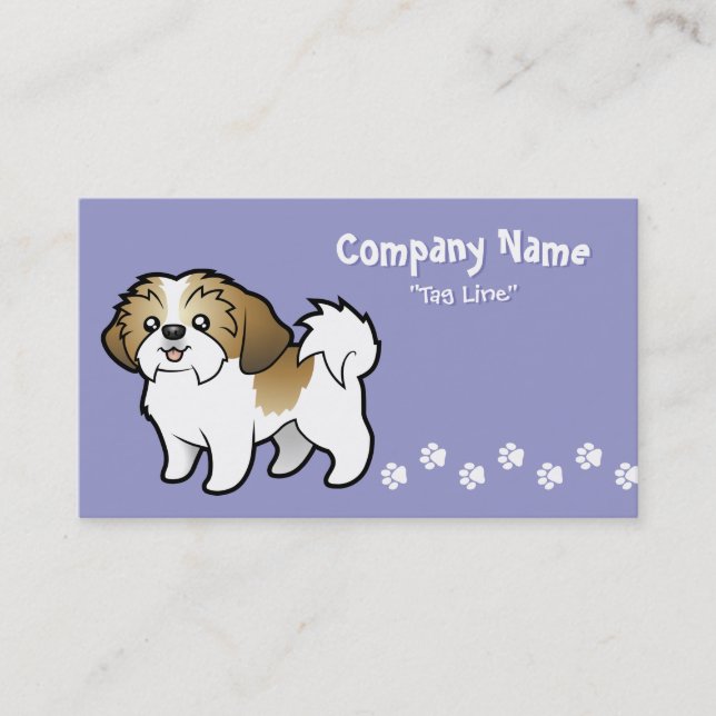 Cartoon Shih Tzu (puppy cut) Business Card (Front)