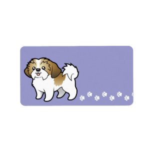 Cartoon Shih Tzu (puppy cut) Label