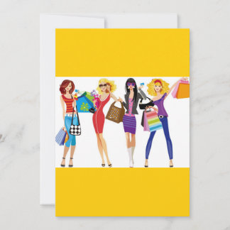 CARTOON SHOPPING GIRLS VECTORS FASHION STYLE FUN F