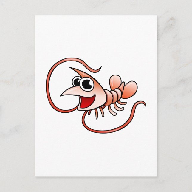 Cartoon Shrimp Postcard (Front)