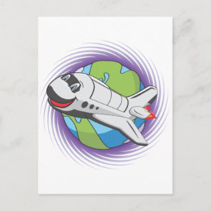 Cartoon shuttle postcard