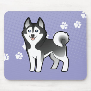 Cartoon Siberian Husky / Alaskan Malamute Mouse Mat