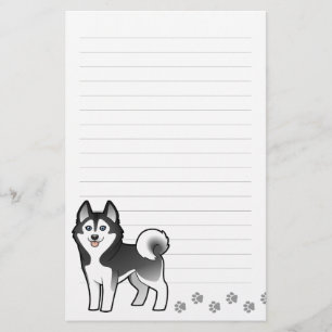 Cartoon Siberian Husky / Alaskan Malamute Stationery