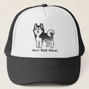 Cartoon Siberian Husky / Alaskan Malamute Trucker Hat