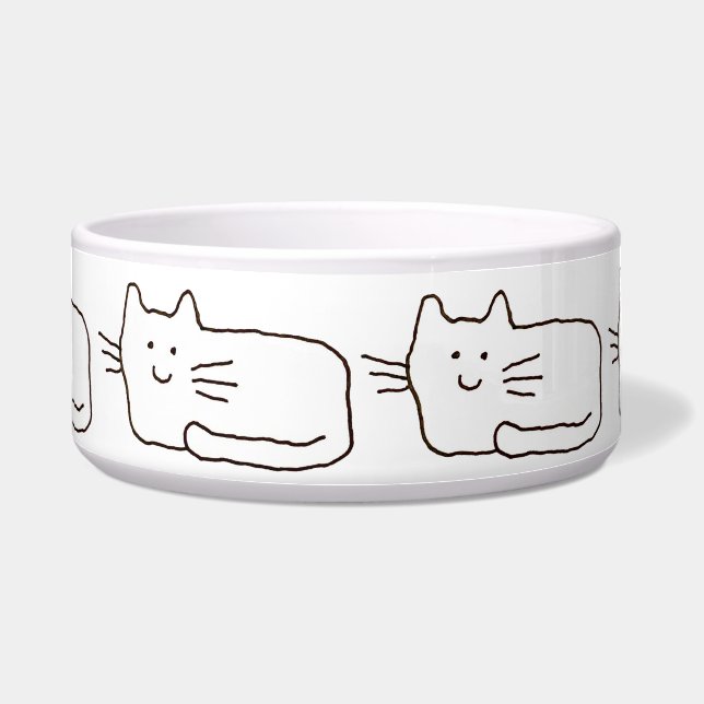 Cartoon Simple Cats Line Drawing (Front)