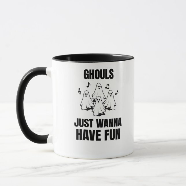 Cartoon Singing - "Ghouls Just Wanna Have Fun" Mug (Left)