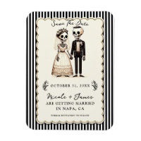 Cartoon Skeleton Bride + Groom Save the Date 