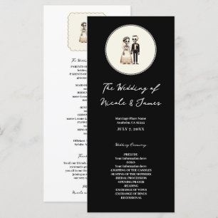 Cartoon Skeleton Bride + Groom Wedding Menu
