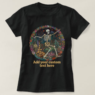 Cartoon Skeleton Floral Cottagecore Skeleton Lover T-Shirt