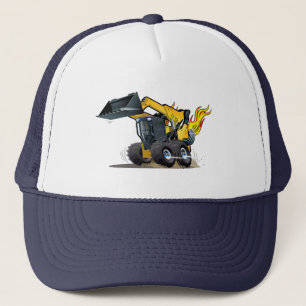 Cartoon skid steer trucker hat