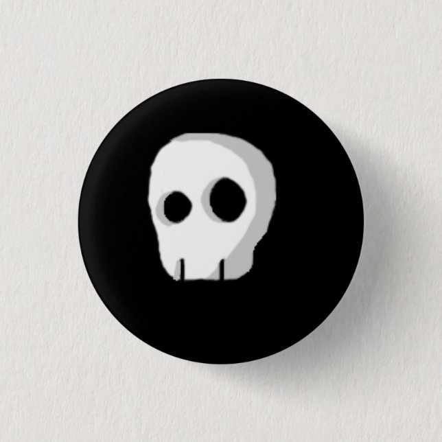 cartoon skull 3 cm round badge (Front)