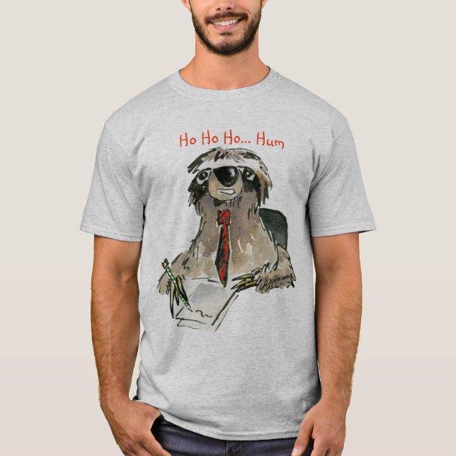 Cartoon Sloth Holiday T Shirt (Front)