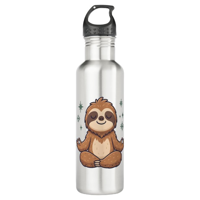 Cartoon Sloth Wearing Christmas 710 Ml Water Bottle (Front)