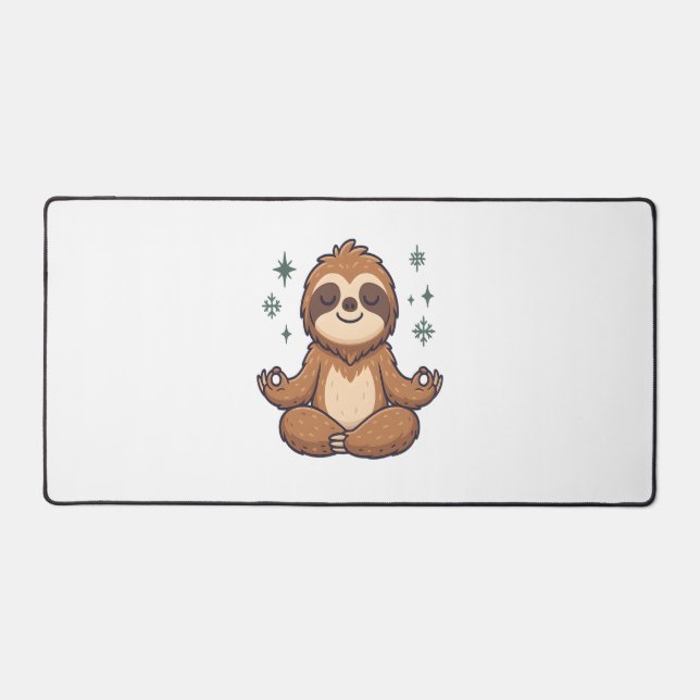 Cartoon Sloth Wearing Christmas Desk Mat (Front)