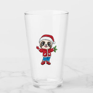 Cartoon Sloth Wearing Christmas Glass