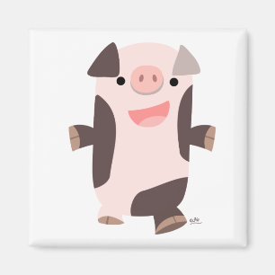 Cartoon Smiling Pig magnet