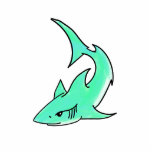 cartoon smiling shark mint blue green ocean animal photo sculpture key ring<br><div class="desc">Cute cartoon shark. Digitally drawn and perfect for the shark enthusiast!</div>