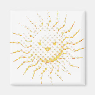 Cartoon Smiling Sun Face Magnet