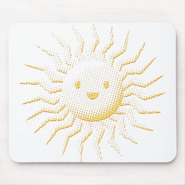 Cartoon Smiling Sun Face Mouse Mat (Front)