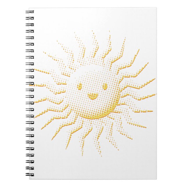 Cartoon Smiling Sun Face Notebook (Front)