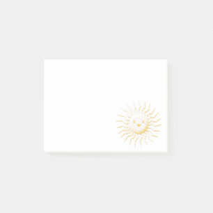 Cartoon Smiling Sun Face Post-it Notes