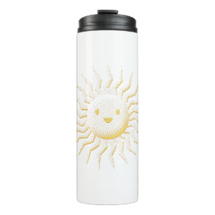 Cartoon Smiling Sun Face Thermal Tumbler