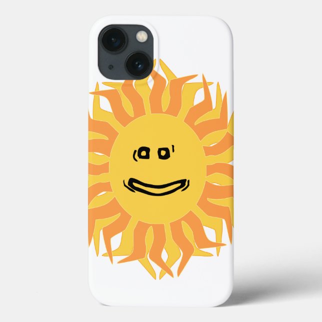 Cartoon Smiling Sun Graphic Changeable Colour BG Case-Mate iPhone Case (Back)