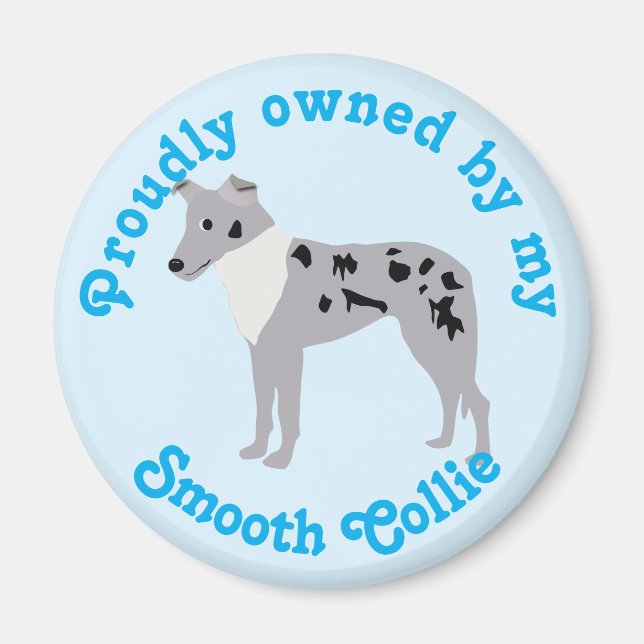 Cartoon Smooth Collie Merle Magnet (Front)