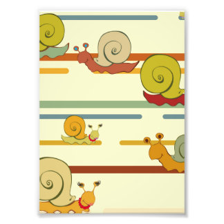 Cartoon Snail Race Photo Print