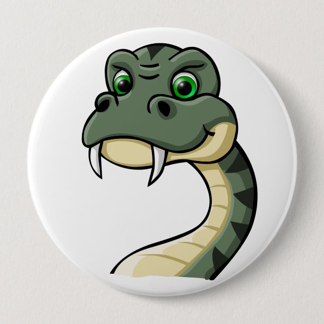 Cartoon Snake 10 Cm Round Badge (Front)
