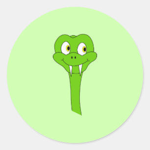 Cartoon Snake Classic Round Sticker