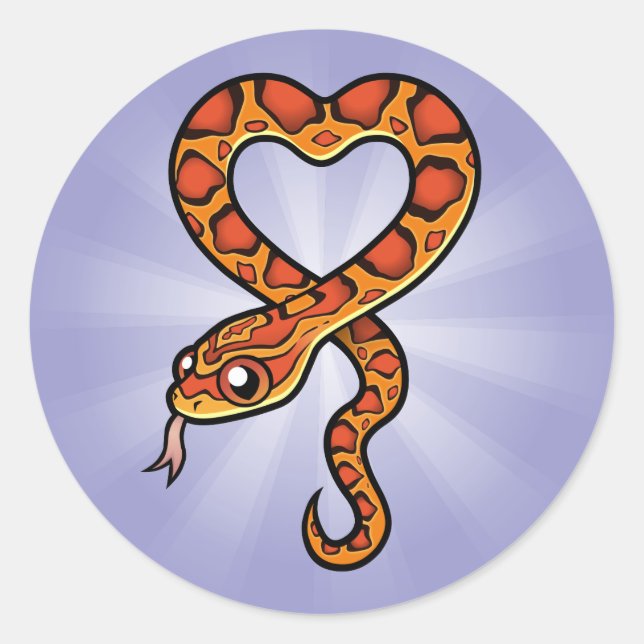 Cartoon Snake Classic Round Sticker (Front)
