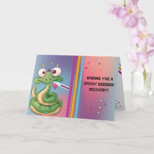 Cartoon Snake Speedy Recovery Get Well Card