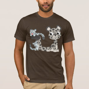 Cartoon Snow Leopard and Cubs T-shirt