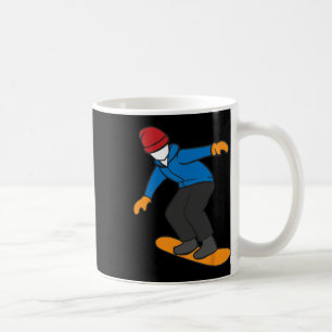 Cartoon Snowboarder Illustration Fun Winter Sport Coffee Mug