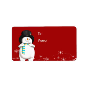 Cartoon Snowman Christmas Gift Tag