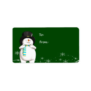 Cartoon Snowman Christmas Gift Tag