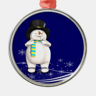 Cartoon Snowman Christmas Metal Tree Decoration