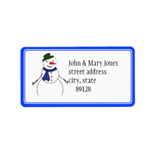 Cartoon Snowman Little Flirty Boy Label