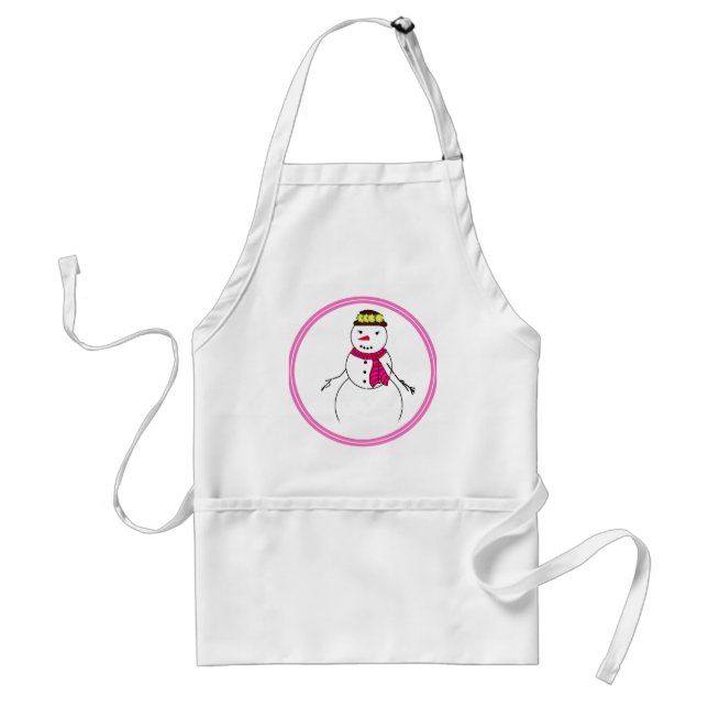 Cartoon Snowman Little Flirty Sweetheart Standard Apron (Front)