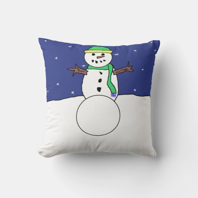 Cartoon Snowman pillow (Front)