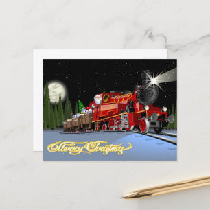 Cartoon Snta Express Postcard