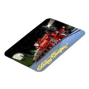 Cartoon Snta Express Postcard Magnet
